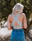 Peyton Lace Cross Back Bralette - Seafoam