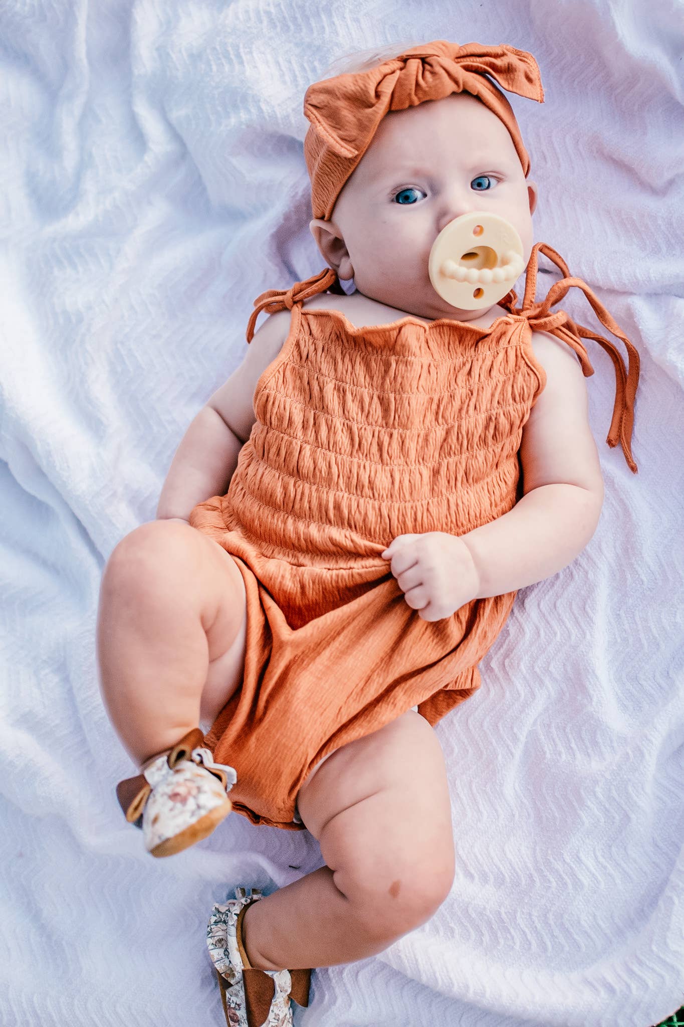 EG Organic Bubble Romper - Rust