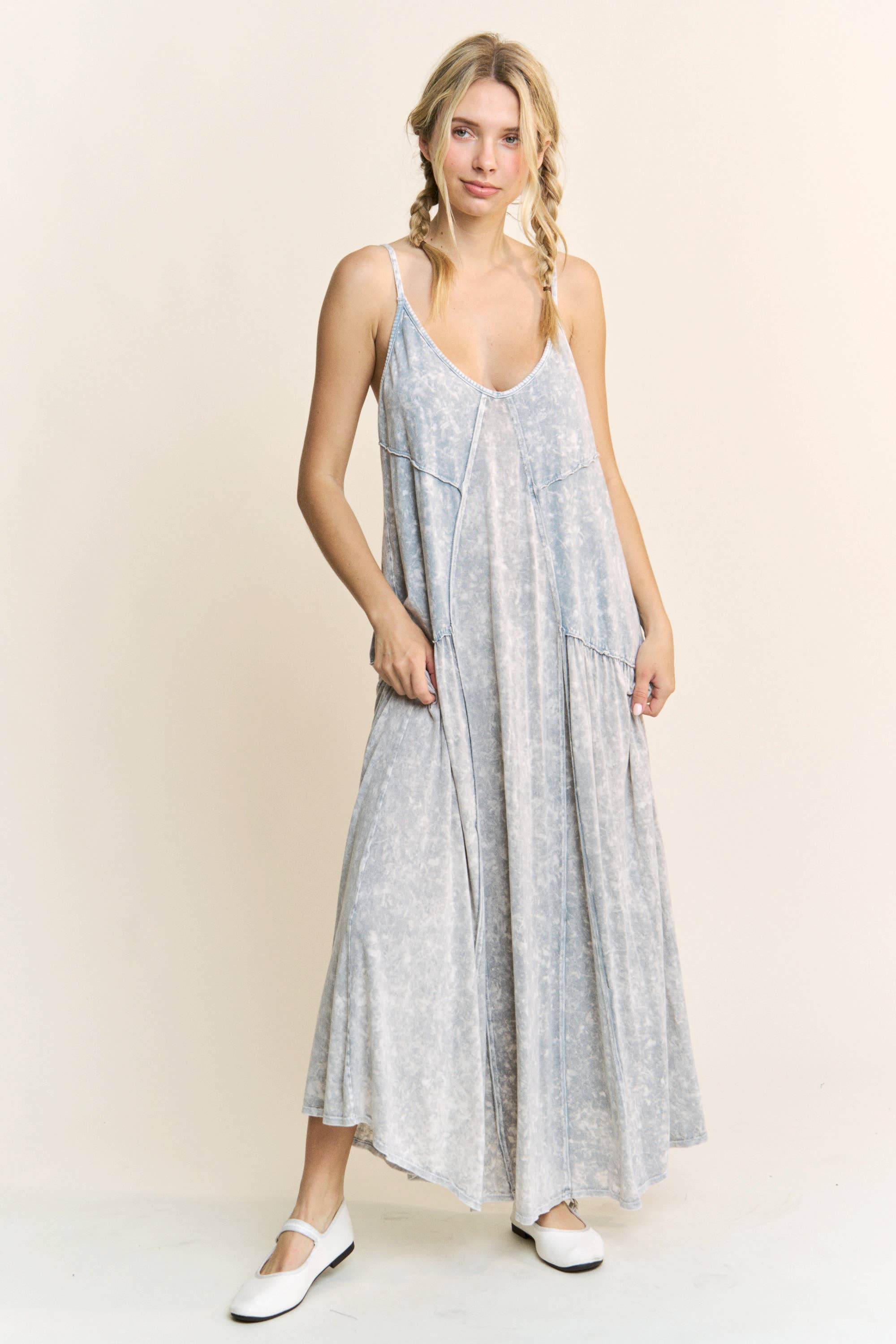 Mineral Wash Maxi Cami Dress